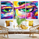 Colorful Abstract Face Wall Art Canvas Print – Modern Pop by MyGreatCanvas | Canvas Wall Art Prints | Photo Prints & Wall Decor