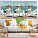 Funny Seagull Wall Art Canvas Print Beach Birds With by MyGreatCanvas | Canvas Wall Art Prints | Photo Prints & Wall Decor