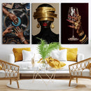 Luxury Fashion Wall Art Canvas Print Set of 3, Gold Jewelry by MyGreatCanvas | Canvas Wall Art Prints | Photo Prints & Wall Decor