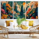 Colorful Japanese Landscape Print: Maximalist Panoramic Wall by MyGreatCanvas | Canvas Wall Art Prints | Photo Prints & Wall Decor