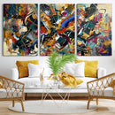Geometric Abstract Wall Art Canvas Print, Orange Blue by MyGreatCanvas | Canvas Wall Art Prints | Photo Prints & Wall Decor