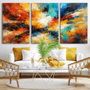 Lyrical Abstract Wall Art Canvas Print, Orange Blue Abstract by MyGreatCanvas | Canvas Wall Art Prints | Photo Prints & Wall Decor