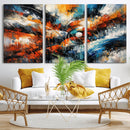 Geometric Abstract Wall Art Canvas Print, Orange Blue by MyGreatCanvas | Canvas Wall Art Prints | Photo Prints & Wall Decor