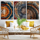 Tree Ring Canvas Wall Art, Wood Cross Section Triptych by MyGreatCanvas | Canvas Wall Art Prints | Photo Prints & Wall Decor