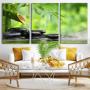 Bamboo Water Flow Black Stone Canvas | Zen Spa Nature by MyGreatCanvas | Canvas Wall Art Prints | Photo Prints & Wall Decor