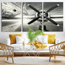 Vintage Airplane Wall Art Canvas Print, Black and White by MyGreatCanvas | Canvas Wall Art Prints | Photo Prints & Wall Decor