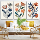 Watercolor Botanical Canvas Wall Art Set, Navy Terracotta by MyGreatCanvas | Canvas Wall Art Prints | Photo Prints & Wall Decor