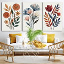 Watercolor Botanical Canvas Wall Art Set, Navy Terracotta by MyGreatCanvas | Canvas Wall Art Prints | Photo Prints & Wall Decor