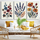 Watercolor Botanical Canvas Wall Art Set, Navy Terracotta by MyGreatCanvas | Canvas Wall Art Prints | Photo Prints & Wall Decor