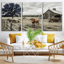 Texas Longhorn Canvas Wall Art, Rustic Farm Barn Bluebonnet by MyGreatCanvas | Canvas Wall Art Prints | Photo Prints & Wall Decor