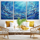School of Fish Canvas Print | Blue Ocean Underwater Wall Art by MyGreatCanvas | Canvas Wall Art Prints | Photo Prints & Wall Decor