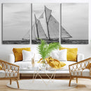 Vintage Sailboat Wall Art Canvas Print, Black and White by MyGreatCanvas | Canvas Wall Art Prints | Photo Prints & Wall Decor