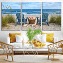 Large Beach Canvas Wall Art Coastal Adirondack Chairs Ocean by MyGreatCanvas | Canvas Wall Art Prints | Photo Prints & Wall Decor
