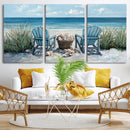 Beach Canvas Wall Art Coastal Adirondack Chairs Ocean by MyGreatCanvas | Canvas Wall Art Prints | Photo Prints & Wall Decor