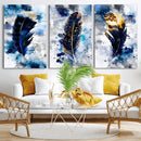 Feather Canvas Wall Art Navy Blue Gold Watercolor Abstract by MyGreatCanvas | Canvas Wall Art Prints | Photo Prints & Wall Decor