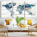 Watercolor World Map Canvas Wall Art Print – Abstract by MyGreatCanvas | Canvas Wall Art Prints | Photo Prints & Wall Decor