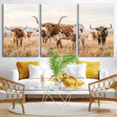 Texas Longhorn Canvas Wall Art, Rustic Farm Animal Photography Print, Farmhouse Country Decor, Western Ranch Art by MyGreatCanvas | Canvas Wall Art Prints | Photo Prints & Wall Decor