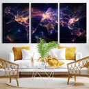 Global Flight Routes Map Canvas Wall Art, Worldwide Aviation Network Print, International Air Travel Wall Decor by MyGreatCanvas | Canvas Wall Art Prints | Photo Prints & Wall Decor