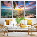 Hawaii Beach Sunset Canvas Wall Art Print, Tropical Ocean Landscape Artwork, Palm Tree Coastal Decor for Living Room Bedroom by MyGreatCanvas | Canvas Wall Art Prints | Photo Prints & Wall Decor