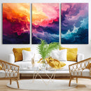 Colorful Abstract Canvas Wall Art Print, Vibrant Popup Color Art Print