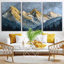 Abstract Mountain Wall Art Canvas Print Modern Landscape Painting Print