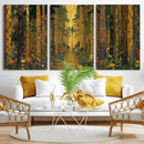 Gustav Klimt Style Forest Canvas Wall Art, Golden Forest Path Floral Art Nouveau Print, Enchanted Woodland Decor by MyGreatCanvas | Canvas Wall Art Prints | Photo Prints & Wall Decor