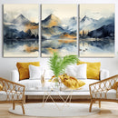 Lake Abstract Mountain Wall Art Canvas Print