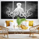Black White Octopus Wall Art Canvas Print by MyGreatCanvas | Canvas Wall Art Prints | Photo Prints & Wall Decor