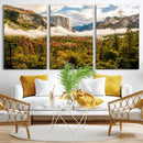 Half Dome Yosemite Canvas Wall Art – Majestic Triptych