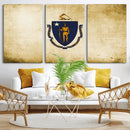 Massachusetts Flag Wall Art Canvas Print