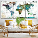 Modern Watercolor World Map Canvas Wall Art – Framed by MyGreatCanvas | Canvas Wall Art Prints | Photo Prints & Wall Decor