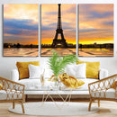 Paris Eiffel Tower Sunset Canvas Wall Art Print - Iconic
