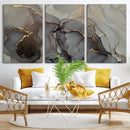 Gray Marble Fluid Wall Art – Modern Abstract Canvas Print
