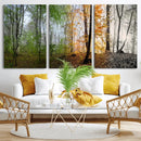 Four Seasons Wall Art Forest Canvas Print – Triptych