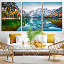 Spectacular autumn view of Braies Lake Wall Art Canvas Print by MyGreatCanvas | Canvas Wall Art Prints | Photo Prints & Wall Decor
