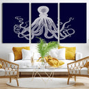 Blue Octopus Wall Art Canvas Print by MyGreatCanvas | Canvas Wall Art Prints | Photo Prints & Wall Decor