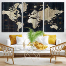 Antique Old World Map Wall Art Canvas Print