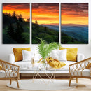 Forest Landscape Wall Art Sunset Canvas, Forest Sunset