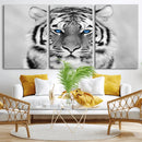 Black and White Tiger Wall Art Animal Canvas Print