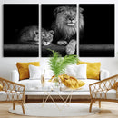 Lion Family Wall Art Canvas Print – Framed Majestic Wildlife by MyGreatCanvas | Canvas Wall Art Prints | Photo Prints & Wall Decor