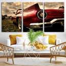 Red Classic Car Wall Art Canvas Print