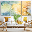 Green and Yellow Marble Fluid Effect Wall Art, Green and