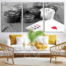 Poker Game Cards Wall Art Canvas, Multi Panel Wall Art