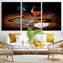 Whiskey Cigar Wall Art Canvas Print Kitchen Wall