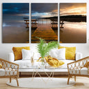 Serene Lake Pier at Sunset Canvas Print | Landscape Canvas