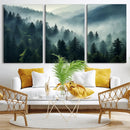 Captivating Misty Forest Wall Art Premium Canvas Print a