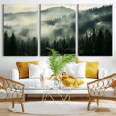 Captivating Misty Forest Wall Art Premium Canvas Print a