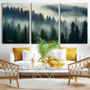 Captivating Misty Forest Wall Art Premium Canvas Print a