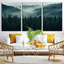 Captivating Misty Forest Wall Art Premium Canvas Print,