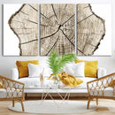 Abstract Wood Tree Ring Wall Art - Ready to Hang Minimalist